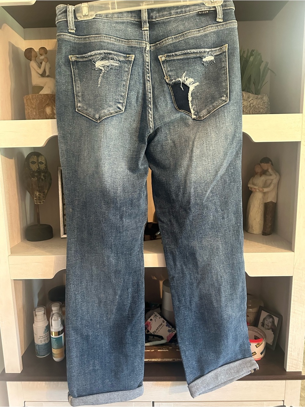 Distressed Blue Ripped Jeans Risen - Picture 3 of 4